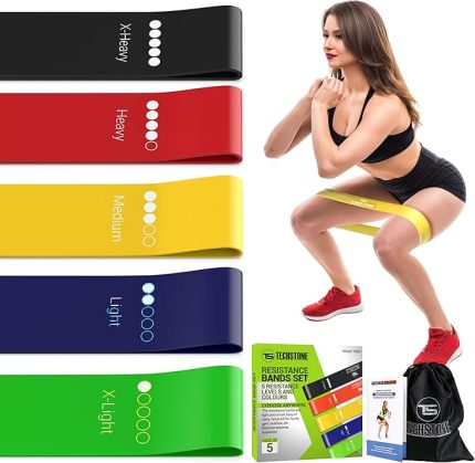 Direnç bantları erkekler için aletler - (5'li set) spor fitness ve kadınlar için direnç bantları lastik bantlar kuvvet egzersizi tekne lastik bant ev, spor salonu, fitness stüdyosu, yoga ve pilates için