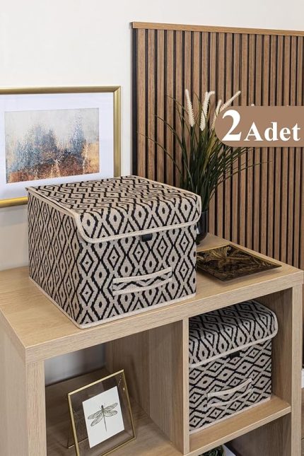 Kapaklı Kutu Raf Organizer Düzenleyici Sepet Mini (2 Adet)