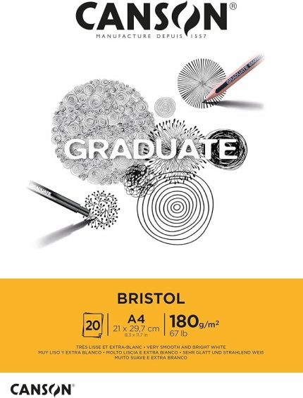 Graduate - C400110383 Bristol Block, DIN A4, 20 yaprak, 180 g/m²