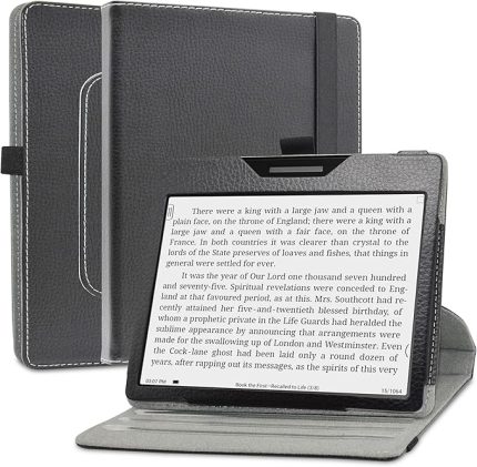 MOUTH BOOX Sayfa Döndürme Kılıfı ile Uyumlu, 7 inç BOOX Sayfası için Sevimli Desenli Kılıf ile 360 Derece Döndürme, Siyah