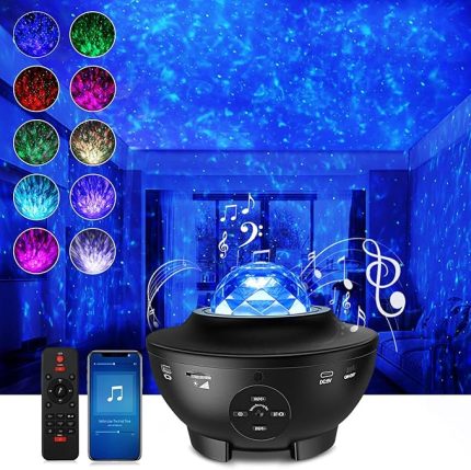 gökyüzü projektörü LED Galaxy Light, yıldızlı projektör ışığı, bulutlar ve yıldızlar, Bluetooth hoparlör fonksiyonu, yıldız projektör, sevgililer günü için gece lambası (mor)