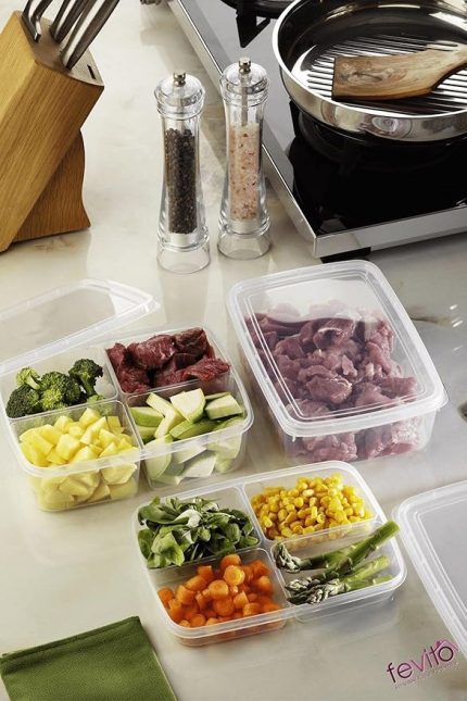 Ve Difrizde Kullanılabilen Saklama Kabı Seti 3'lü Beyaz S-413