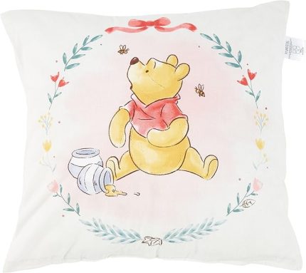 Disney Winnie The Pooh Lisanslı Karakter Baskılı%100 Pamuk Kırlent, Çok Renkli, 40x40 cm