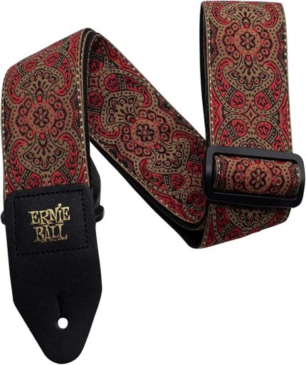 Ball Jacquard Weave Gitar Askısı Crimson Paisley Pattern