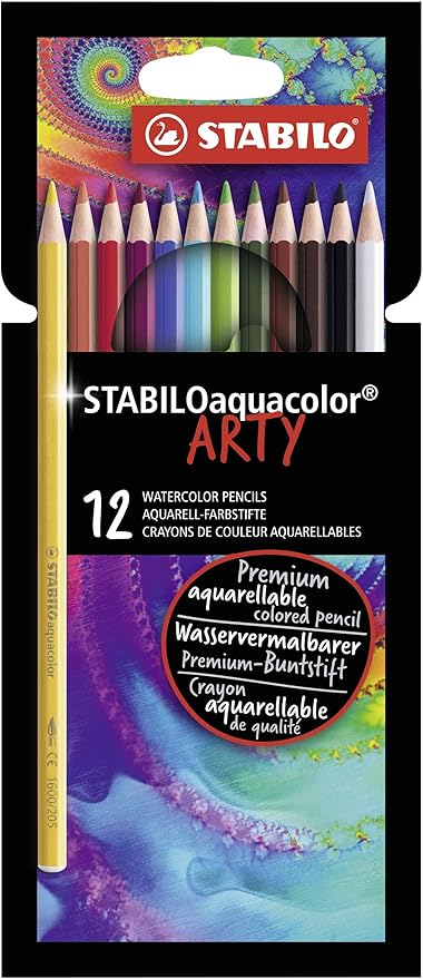 aquacolor ARTY - Kuru Boya Kalemi - 12'li Paket - Çeşitli Renkler
