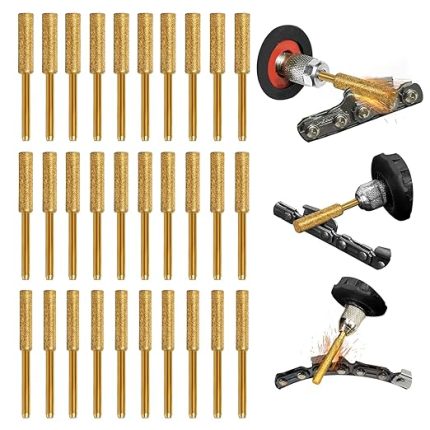 Bileyici Dosya, 30 Adet Elmas Testere Bileyici, Zımpara Testeresi Bileyici Burr Elektrikli Testere Bileme Uçları (4.0mm/4.8mm/5.5mm-altın)