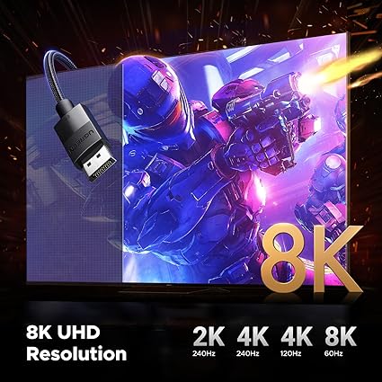 8K Display Port DP 1.4 Kablo 1 Metre - Görsel 2