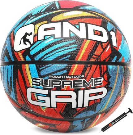 Supreme Grip Basketbol: Resmi Regülasyon Boyutu 7 (74,93 cm) Kauçuk Top - Derin Kanal Yapısı ile Sokak, İç ve Dış Mekan Oyunları için