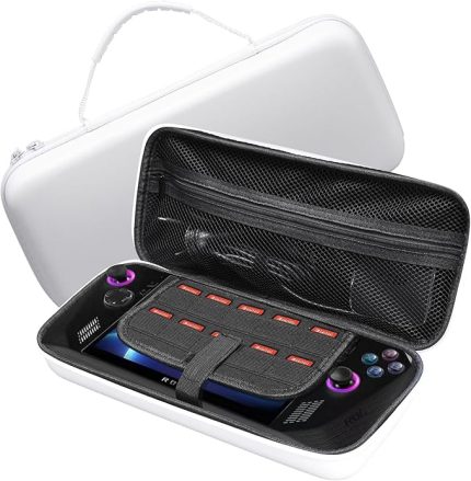 Asus ROG Ally X için Kılıf, [Çizilmez] Sert Koruyucu Kılıf Elde Taşıma Saklama Çantası, Asus ROG Ally X için Case-Beyaz