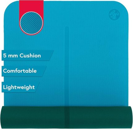 Begin Yoga Minderi – Premium 5 mm Kalın Yoga Minderi Hizalama Şeritli Tersine çevrilebilir, Yoga ve Pilates'te Destek ve Stabilite için Yoğun Yastıklamalı Hafif