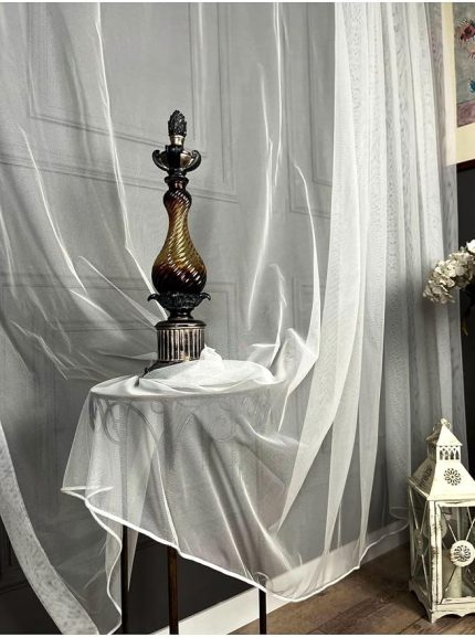 Depo Home Pilesiz Düz Dikim Ekstrafor Büzgü Grek Tül Perde Tek Kanat TACGREK08EKSTRFR, Ekru, 110 x 260