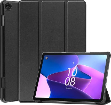 Lenovo Tab M10 3rd Gen TB328 10.1 inç 2022 ile uyumlu, dik durma fonksiyonlu kapaklı kılıf, Lenovo Tab M10 (3. nesil) için 10,1 inç tablet, A-siyah