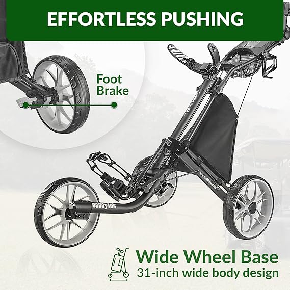 CaddyLite EZ Fold Version 8 Golf Taşıma Arabası– Katlanabilir, Hafif, 3 Tekerlekli, Kolay Saklama için Tek Tıkla Katlama - Görsel 4