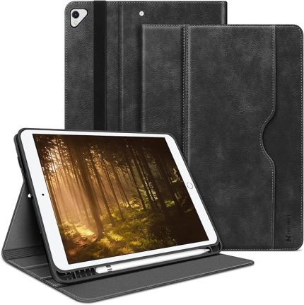 iPad 9./8./7. Nesil (2021/2020/2019 iPad 10.2 inç) Kılıf Için Kalem Tutuculu, Smart Folio Yumuşak TPU koruyucu kılıf Otomatik Uyku/Uyandırma ve Ayakta Durma Fonksiyonlu - Siyah