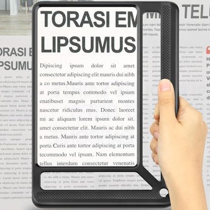 5 x okuma büyüteci el büyüteci hafif kitap büyüteci, yaşlılar için okumak için dikdörtgen büyüteç, büyük, gazeteler, gelişmiş el büyüteci okumak için tam sayfa büyüteç, görme güçlüğü çeken