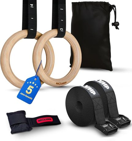 Spor halkaları, dış mekan – jimnastik halkaları – optimum tutuş ve dayanıklılık – teri emer – ev ve dış mekan antrenmanları için jimnastik aletleri – yüzük jimnastik – Calisthenics yüzükleri