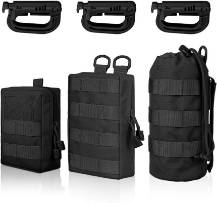 Molle Çantaları, 3'lü Su Şişesi Çantası, 3 Karabinalı Taktik EDC Kullanım Çantaları, Yürüyüş, Avcılık, Eğitim, Kamp İçin