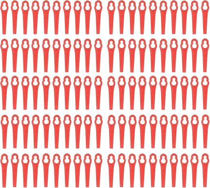 100 Adet Plastik Çim Biçme Bıçakları, Kabak Tipi Kesme Değiştirme, Parlak Kenarlar, Su Geçirmez, Doğru Kesme, Standart Boyut