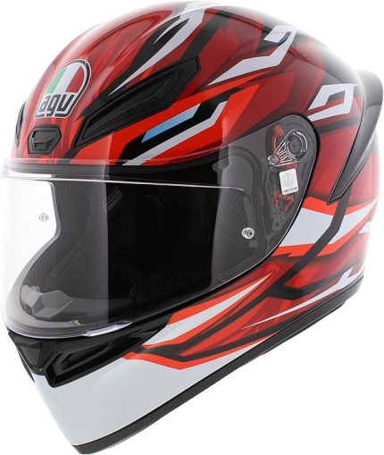 K1 S Motosiklet Kaskı Kapalı Kask Lion Black Red White M