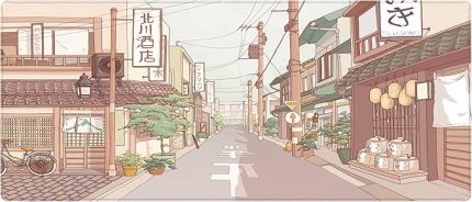 Gaming Mouse Pad 70x30 Mouse Pad XL Büyük Oyuncu Mouse Pad Speed Anime Mousepad (Japan Street, 70x30 cm (3mm kalınlık))
