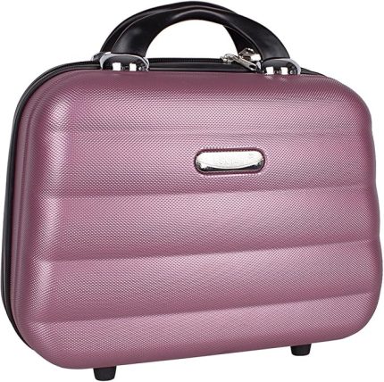 Makyaj çantası Kadın Makyaj El Valizi Abs Şifreli Kırılmaz Seyahat çantası Makyaj El Valizi (Açık Pembe)