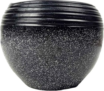 TASARIMI EV DEKORASYON SİYAH GRANİT KÜP SAKSI SAKSILIK SALON ÇİÇEKLİK BÜYÜK BOY