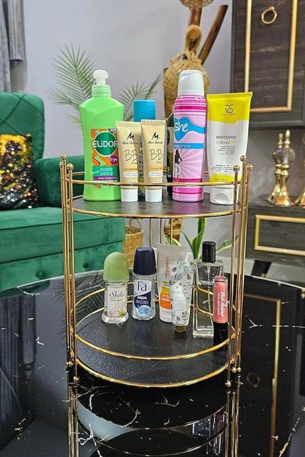 Kozmetik Takı Düzenleyici Çok Amaçlı Makyaj Organizeri 2 Katlı Servis Sunum Tepsisi ikramlık