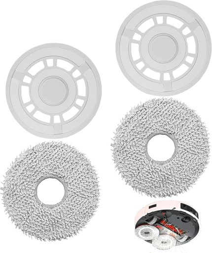 Yedek tutuculu silme bezleri için yedek parçalar – Ecovacs Deebot T30 Pro Omni/T30 Omni/T30S Combo/N30 Pro/N30 Omni/T20 Omni/T20e ve Roborock Qrevo robot elektrikli süpürge için – zemin