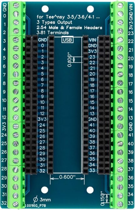 3.5/3.6/4.1 Modül Koparma Kartı için 48 Pin 3,81 mm / 0,15" Arduino için Vidalı Terminal Genişletme Kartı (Diş Pin Başlık Sürümü, Erkek Pin Duyucu Olmadan)