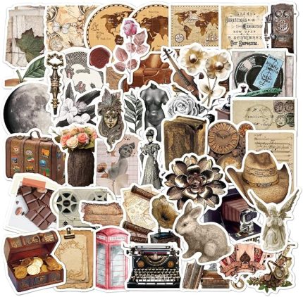 sanat çıkartması, 50 adet, estetik Cottagecore dekoru, vinil çıkartma, koleksiyon defteri, dizüstü bilgisayar, genç, kız, yetişkin, retro hediyeler için