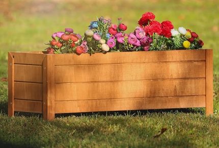 84X36 Dekoratif Ahşap Saksı