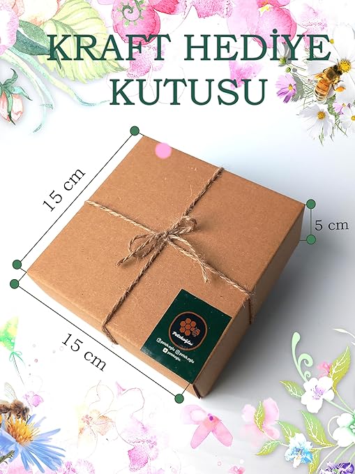 Balmumu Mum Dekoratif Hediye Kutusu 4 Lü Set Doğal Petek Beeswax Candle Açmış Gül (Yeşil Krem süslemeli açmış gül) - Görsel 5