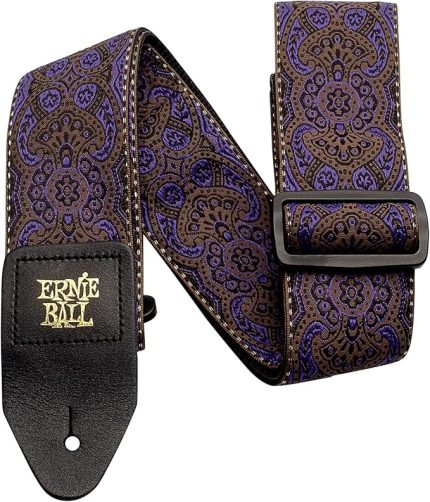 Ball Jacquard Weave Gitar Askısı Mor Desenli Desen