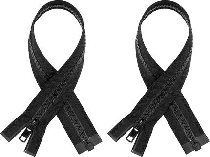 & Sport #5 Kalıplı Siyah Plastik YKK Ayırıcı Fermuarlar (Paket Başına 2 Adet) (55 cm) ABD'de Üretilmiştir