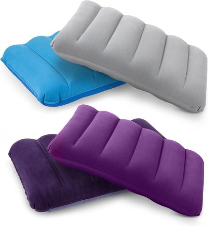 Şişme Yastık Kamp Yastığı Ultra Hafif Seyahat Yastığı 47 x 30 cm Açık Hava Aktiviteleri için 4 Renk 4 Adet