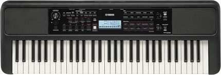 PSR-E383 61 Dokunmatik Duyarlı Tuşlar Müzik Dinlenme, Güç Adaptörü ile Yeni Başlayanlar İçin Taşınabilir Klavye