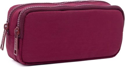 105 Yıkanabilir Çift Bölmeli Kalemlik Kalem Kutusu (Bordo)
