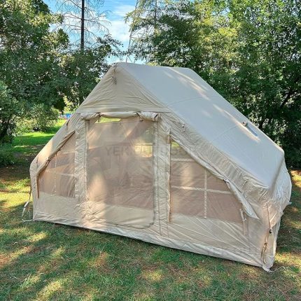 Outdoor 210D Oxford 6 Kişilik 4 Mevsim Soba Çıkışlı Şişme Kamp Çadırı – Pompalı, 210x300x190 cm