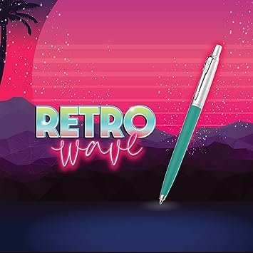 Jotter Originals Tükenmez Kalemler | Retrowave Koleksiyonu | Vermilion Kırmızı ve İndigo Moru | Mavi Mürekkep | Orta Nokta | 2 Adet - Görsel 4