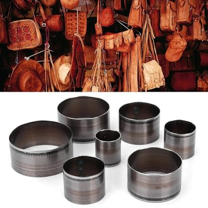 Deri Delgeç Aracı Deri Kesme Kalıpları, 7 Adet Deri Daire Kesici Deri Kalıp Kesim Şekilleri Deri Delik Delgeç Yuvarlak Kesme Kalıbı Yuvarlak Kesme Kalıbı Delme Kalıp Seti