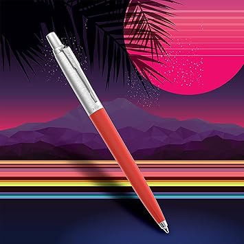 Jotter Originals Tükenmez Kalemler | Retrowave Koleksiyonu | Vermilion Kırmızı ve İndigo Moru | Mavi Mürekkep | Orta Nokta | 2 Adet - Görsel 2