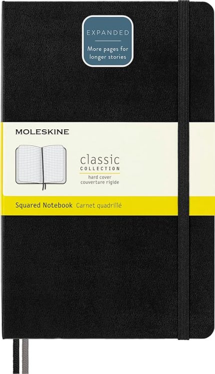 Kareli Kalın Siyah Defter L Boy Sert Kapak (Expanded)