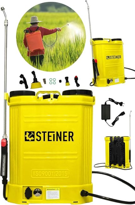 Alman Turbo 16 Lt Şarjlı Sırt Tipi İlaç Pompası Akülü İlaçlama Makinesi Sarı