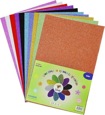 Simli Yapışkanlı El Işi Kağıdı 10'Lu 20 x 30 cm