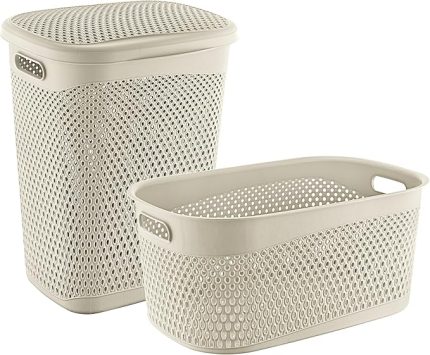 Katre Kirli Çamaşır Sepeti Ve Çamaşır Selesi Set Latte TRN-170-171-02