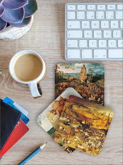 Dünya Tarihi 103 Ünlü Temalı Ahşap Bardak Altlığı Ahşap Baskılı Altlık 6'lı set (9 x9CM) karbonNM17