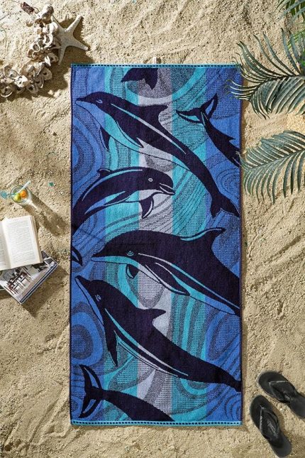 Nice Blue Dolphin Plaj Havlusu 70X150 Cm