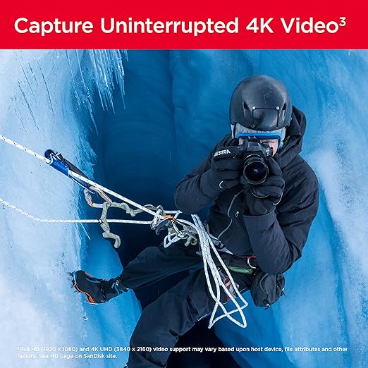 Extreme PRO SDXC UHS-I Hafıza Kartı, 128 GB, 200 MB/sn Aktarım Hızı, U3: UHS Speed Sınıf, V30: Speed Sınıf, 4K UHD Videolar, QuickFlow Teknolojisi, Isıya Dayanıklı - Görsel 4