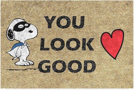 Tasarımlı Dekoratif Kapı önü Paspas, Dış Mekan/Ev İçi/Banyo/Mutfak/Yatak Odası/Giriş Paspasları (You Look Good, 40x60)