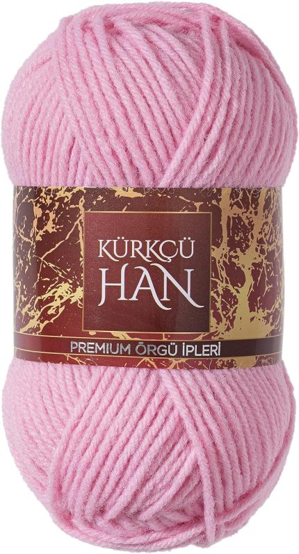 Han Dekor 100gr 100m El Örgü İpi (Açık Pembe)